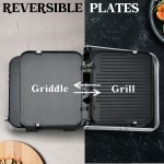 Reversible griddle and grill plates appliance