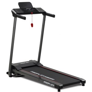Proflex treadmill for home exercise, black design.