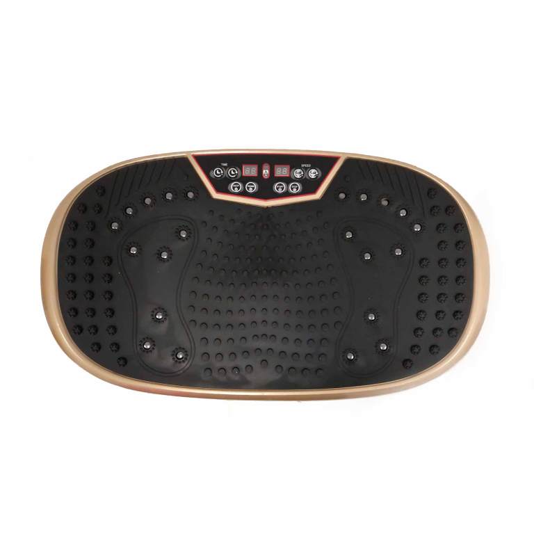 gold mini vibration platform magnet therapy vibrating machine exercise plate Electric foot massager with control buttons.