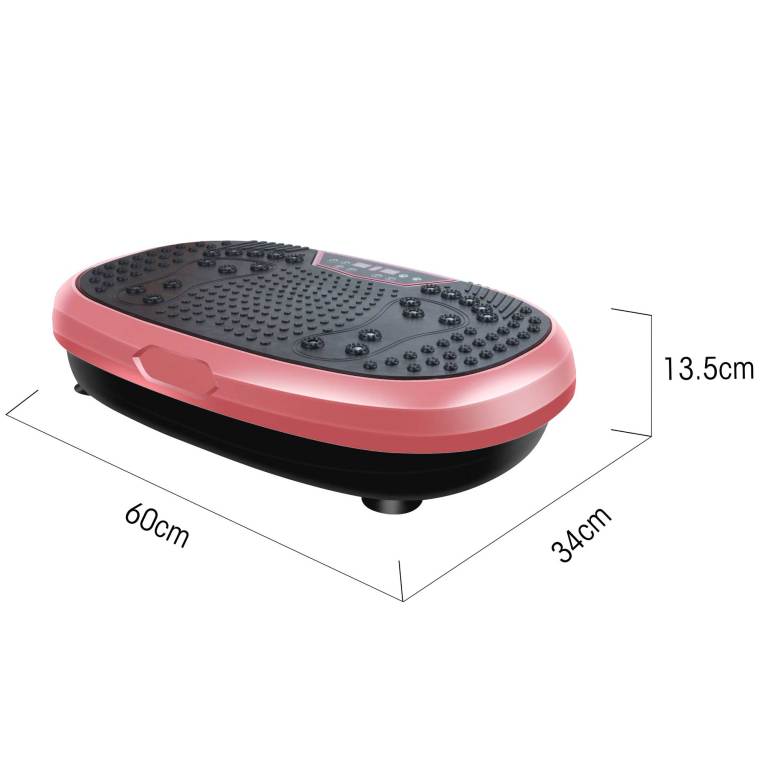gold mini vibration platform magnet therapy vibrating machine exercise plate Pink vibration plate dimensions: 60x34x13.5 cm.