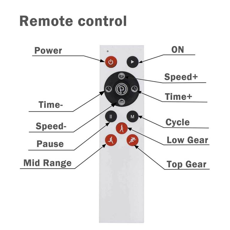 gold mini vibration platform magnet therapy vibrating machine exercise plate Remote control with labelled buttons for settings.