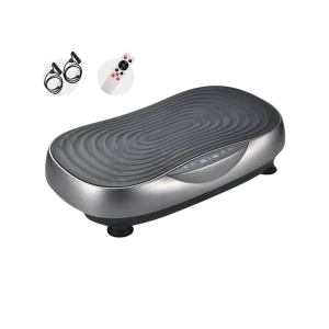 Black vibration plate with remote and resistance bands.