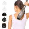 full body handheld massager machine champagne 6 massage heads neck shoulder Woman using handheld massager with multiple attachments