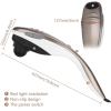 full body handheld massager machine champagne 6 massage heads neck shoulder Handheld massager with measurements and features listed.