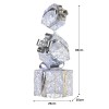 swishmas 83cm triple christmas silver giftbox stack display with lights Silver decorative gift boxes with LED lights, 83cm tall.