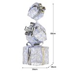 Silver decorative gift boxes with LED lights, 83cm tall.