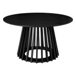 Modern black round dining table