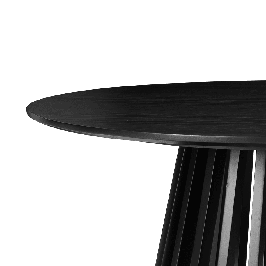 Modern black round table with elegant design