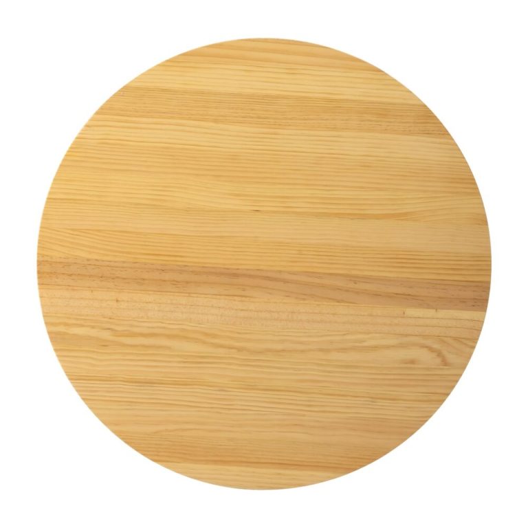 palmer coastal haven natural coffee table Round wooden board on white background.
