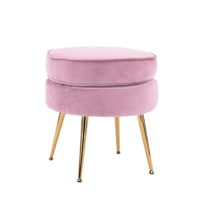v274 ft vst 1596 pk ft vst 1596 pk 00.jpg Pink round ottoman with gold legs