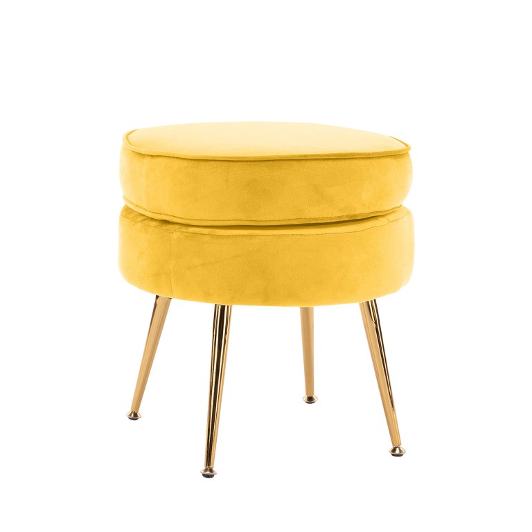 v274 ft vst 1596 ye ft vst 1596 ye 00.jpg Yellow round ottoman with gold legs.