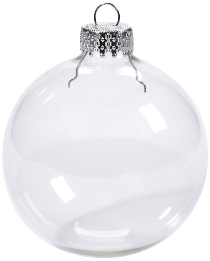Clear glass Christmas bauble ornament