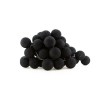 v382 blackballbatt20 68323 00.jpg Pile of black textile balls on white background.