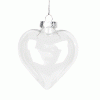 Clear heart-shaped glass ornament hanging
