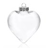 Clear heart-shaped glass ornament with silver cap.