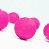 20 ball hot pink 3m string light battery box 5cm cotton ball christmas birthday bbay girl special occasion decoration Bright pink string lights against white background.