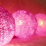 20 ball hot pink 3m string light battery box 5cm cotton ball christmas birthday bbay girl special occasion decoration Glowing pink string lights in warm ambiance