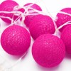 20 ball hot pink 3m string light battery box 5cm cotton ball christmas birthday bbay girl special occasion decoration Pink string lights in decorative arrangement.