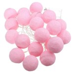 20 ball pastel pink 3m string light battery box 5cm cotton ball christmas birthday bbay girl special occasion decoration Pink cotton ball fairy lights for decoration.
