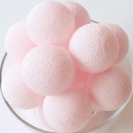 20 ball pastel pink 3m string light battery box 5cm cotton ball christmas birthday bbay girl special occasion decoration Pink cotton balls in a glass bowl