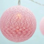 20 ball pastel pink 3m string light battery box 5cm cotton ball christmas birthday bbay girl special occasion decoration Pink string light ball glowing brightly