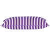 Purple striped decorative cushion.