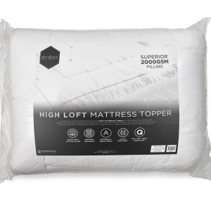 High loft, extra soft mattress topper packaging.