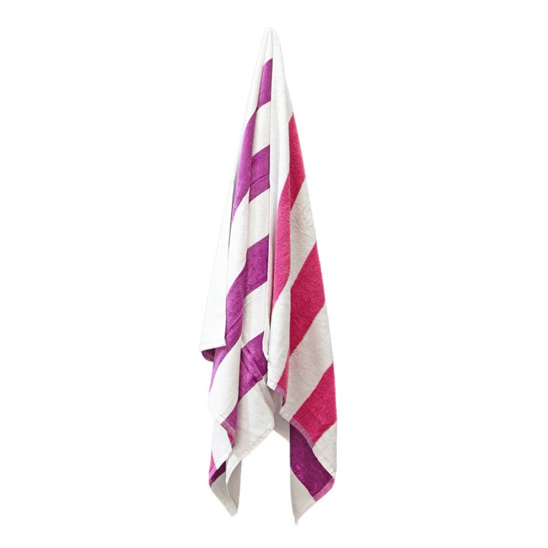 v442 idc towel reversiblestripe pink re 78501 00.jpg Striped purple and pink hanging beach towel.