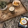 instant coffee with 95% pure organic curcumin turmeric extract powder (1,000mg) 120g Tray with coffee, snacks, glasses, plant.