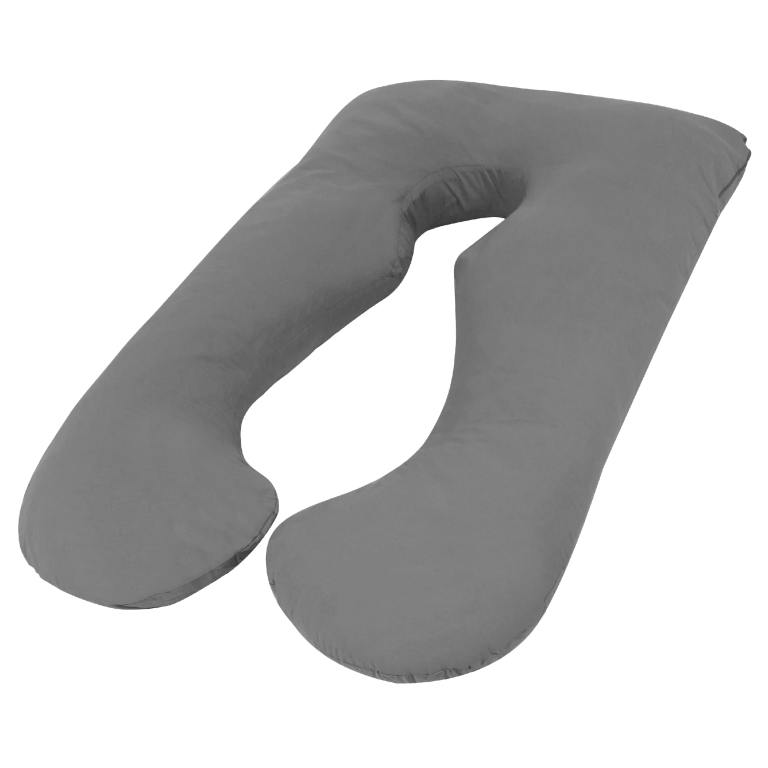 v535 preg pillow bundle gry 90018 00.jpg Grey U-shaped body pillow for support