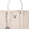 v italia by versace 1969 abbigliamento sportivo srl leather tote bag Cream leather handbag with logo and charm