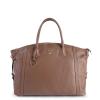 v539 btb109396 202506160253 00.jpg Brown leather handbag with handles and logo.