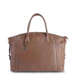 v539 btb109396 202506160253 00.jpg Brown leather handbag with handles and logo.