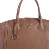 v italia by versace genuine leather handbag brown Brown leather handbag with metal ornaments.