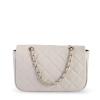 v italia by versace 1969 abbigliamento sportivo srl women's leather shoulder bag White quilted handbag with chain straps.