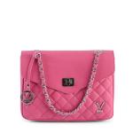 Pink quilted handbag with chain strap