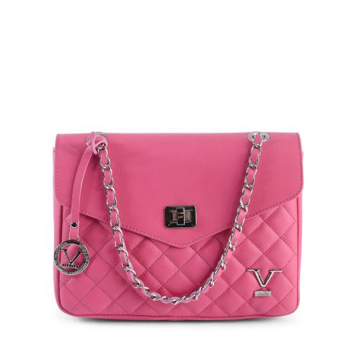 Pink quilted handbag with chain strap