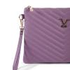 v italia by versace quilted clutch bag purple Purple clutch bag with strap and zip.