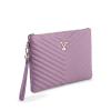 v italia by versace quilted clutch bag purple Lilac quilted clutch with wrist strap and logo