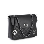 Black quilted handbag with chain strap