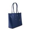 v italia by versace womens leather tote bag Blue leather handbag with silver logo charm.