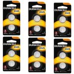 Duracell 2025 lithium batteries, six packs displayed.