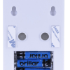 brillar wireless dimmer light with cob led technology white Battery compartment with three AAA batteries installed.