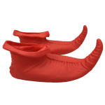 elf shoes christmas costume elves latex dress up party xmas st patricks day boots red Red novelty clown shoes with curled toe tips.