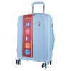 pierre cardin inspired milleni luggage bag large in blue + free milleni waist bag Light blue suitcase with spinner wheels and TSA lock.