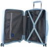 pierre cardin inspired milleni luggage bag large in blue + free milleni waist bag Open blue suitcase interior with compartments