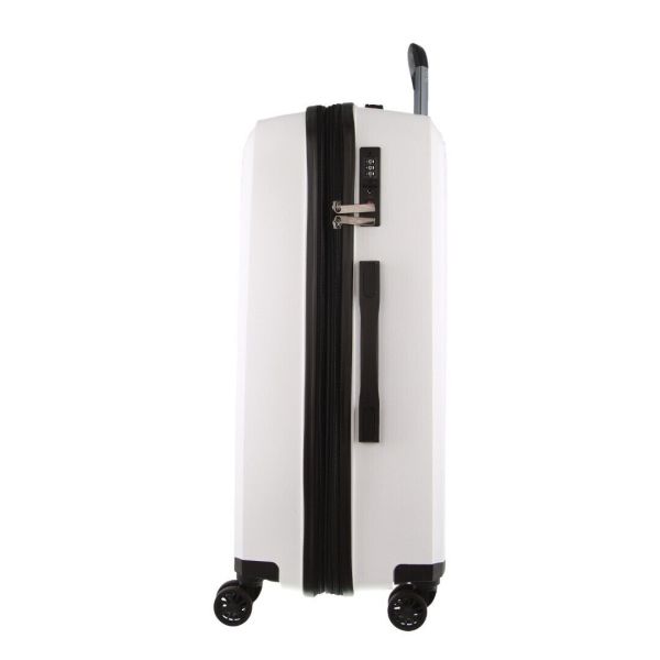 pierre cardin inspired milleni luggage bag large in blue + free milleni waist bag White suitcase with wheels and handle