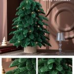 55cm artificial mini christmas tree indoor holiday decoration Decorative Christmas tree with lights and gifts.