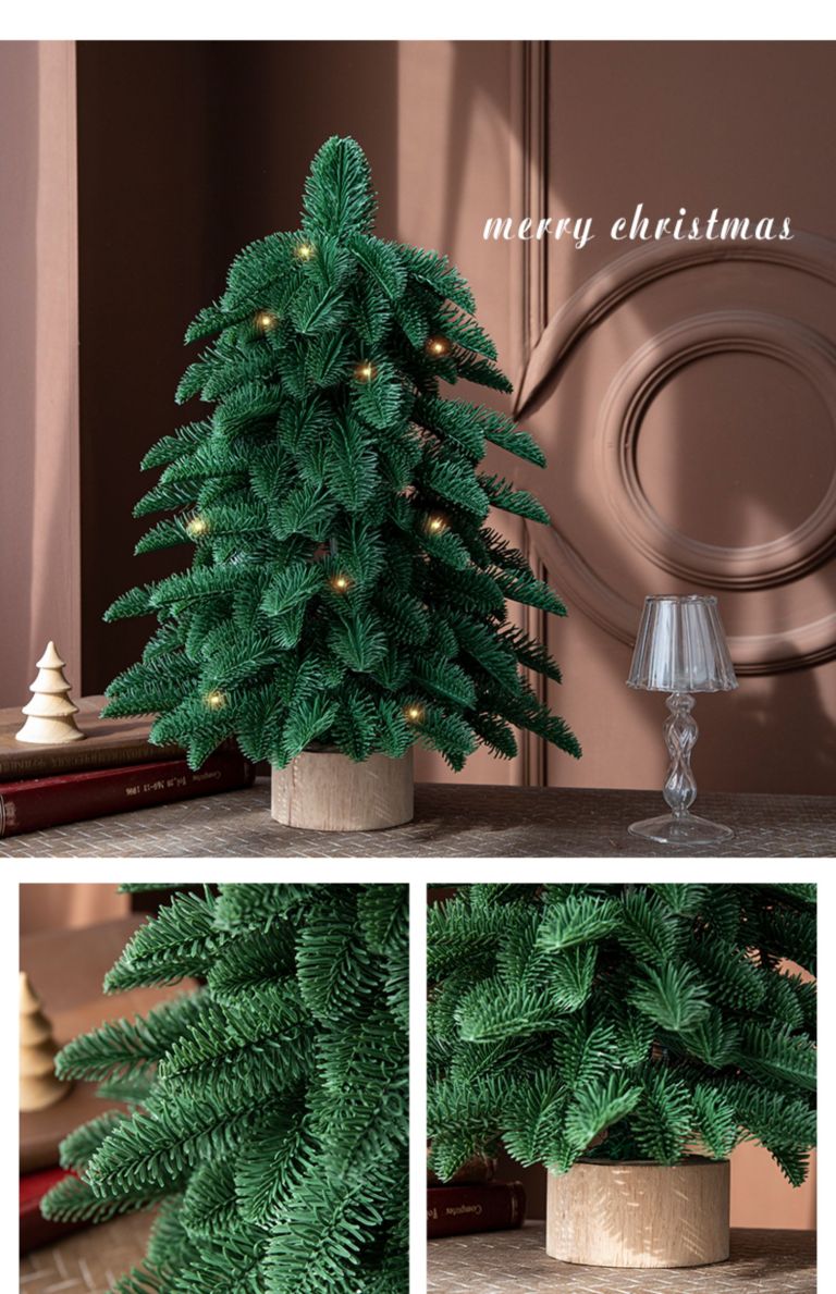 55cm artificial mini christmas tree indoor holiday decoration Decorative Christmas tree with lights and gifts.