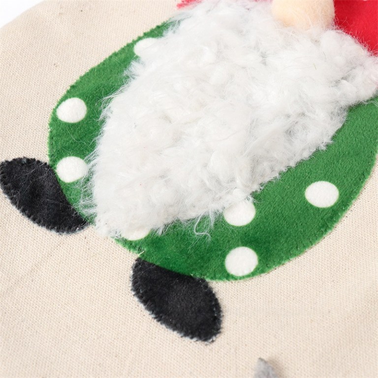 Close-up of festive felt gnome decoration